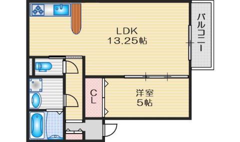 ボナール島(1LDK/1階)の間取り写真
