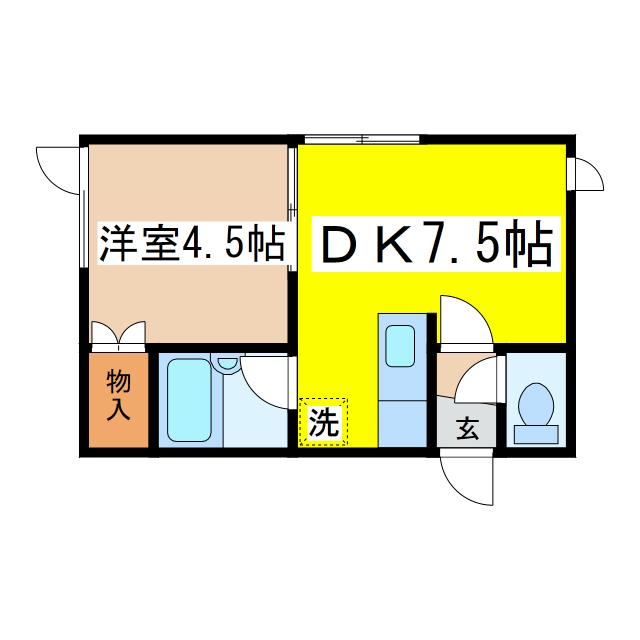M.I.C.N HOUSE(1DK/1階)の間取り写真