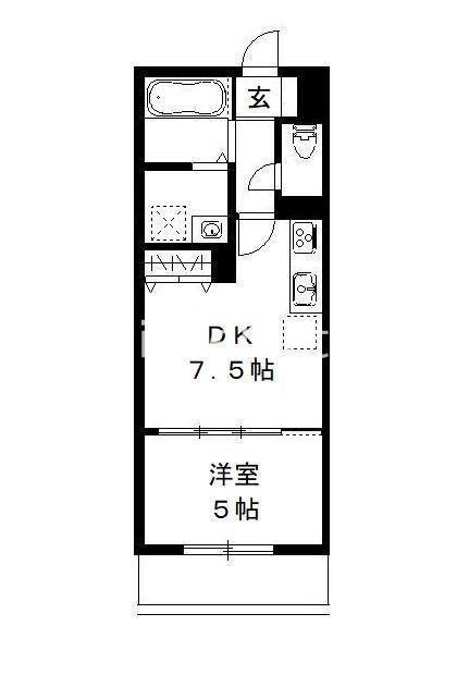 ミキハウスNO.Ⅱ(1DK/2階)の間取り写真