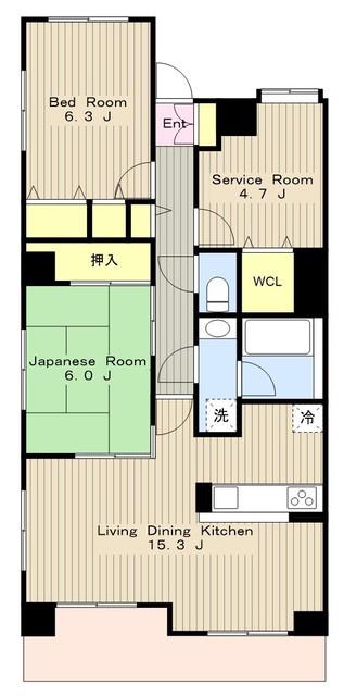 ランドコート調布南(3LDK/3階)の間取り写真