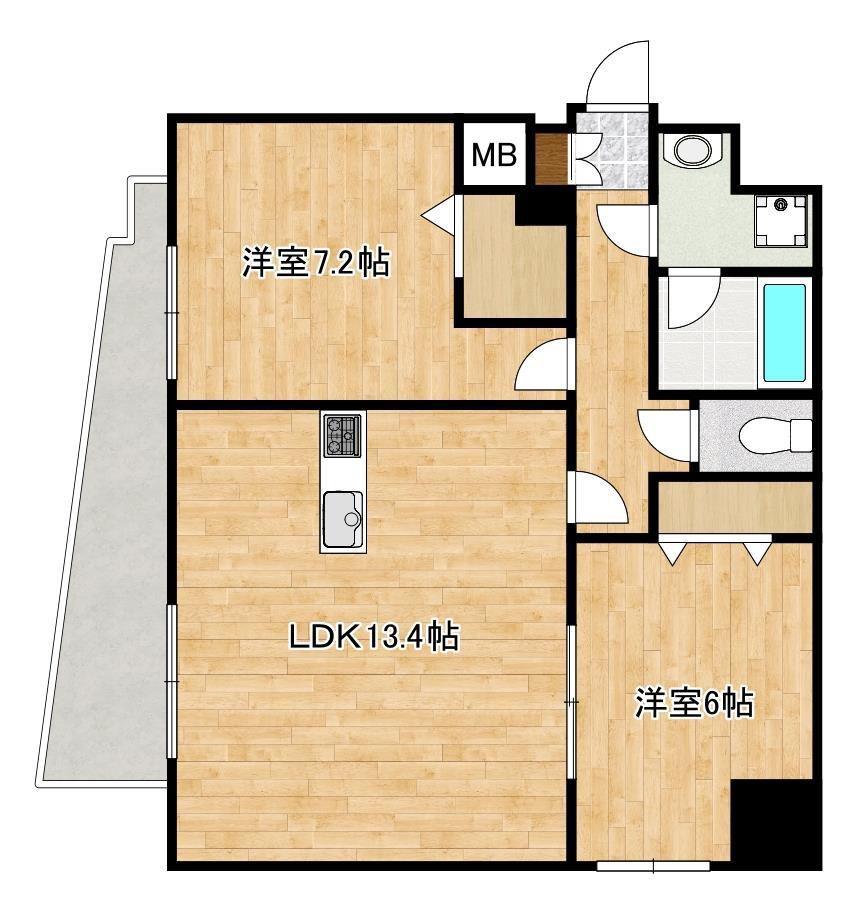 LAPIS薬園町(2LDK/7階)の間取り写真