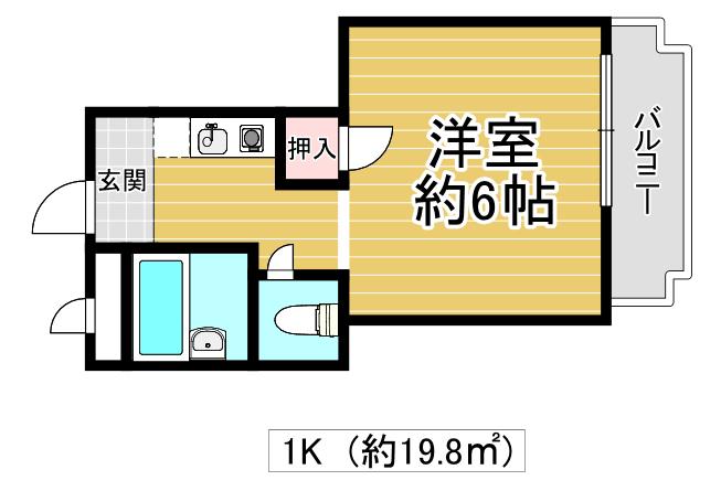 サンライフ(1K/3階)の間取り写真
