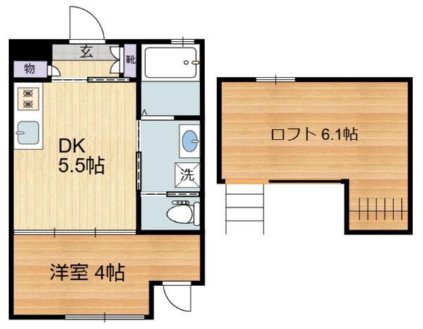 リキューザ井荻(1DK/2階)の間取り写真