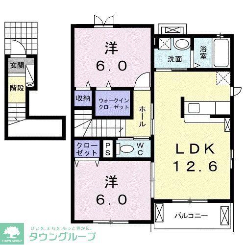 いろどり(2LDK/2階)の間取り写真