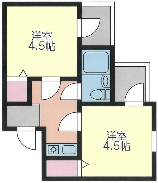 アスタック壱番館(2K/3階)の間取り写真