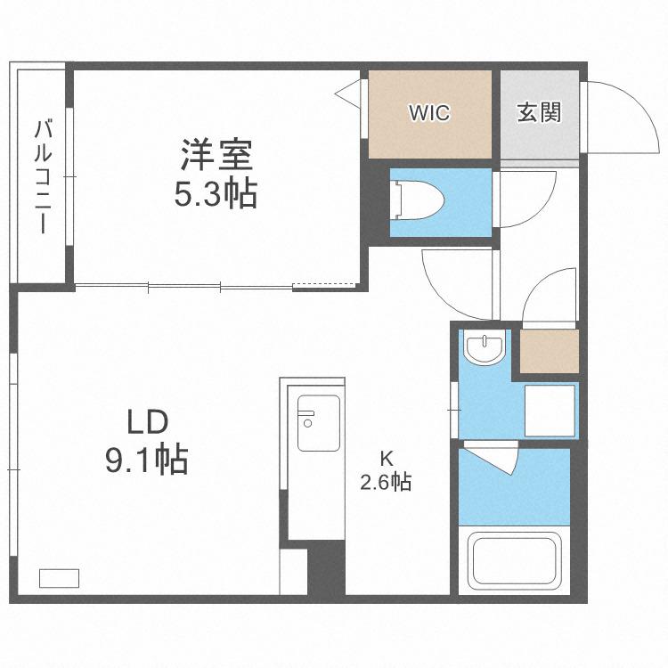 SHELL PIAA N15(1LDK/3階)の間取り写真