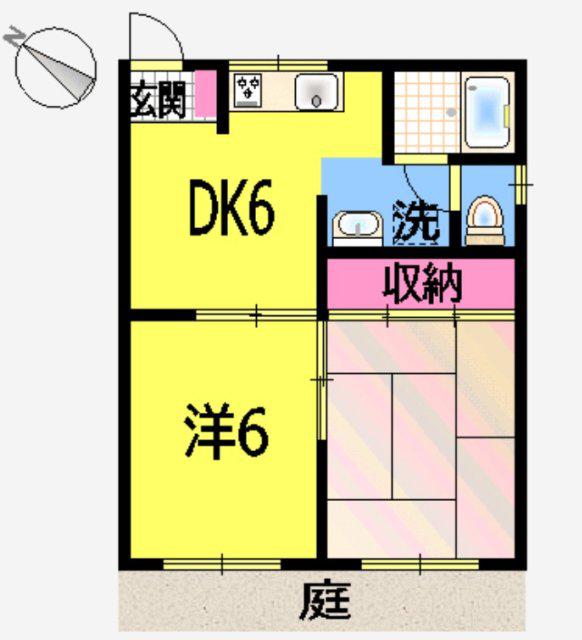 みづほハイツ(2DK/1階)の間取り写真
