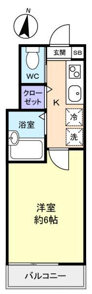 IRIS(1K/3階)の間取り写真