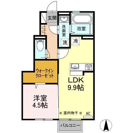 ル・ブランシェ(1LDK/1階)の間取り写真