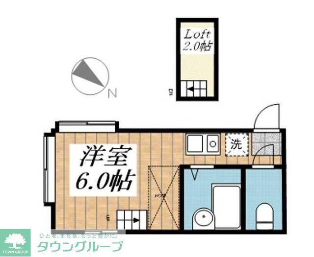 パンシオン 東大宮NO1 B棟(ワンルーム/1階)の間取り写真