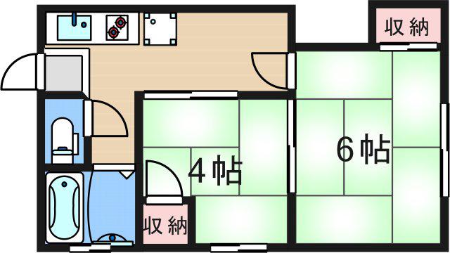 大阪ヨーグルトン(2K/3階)の間取り写真
