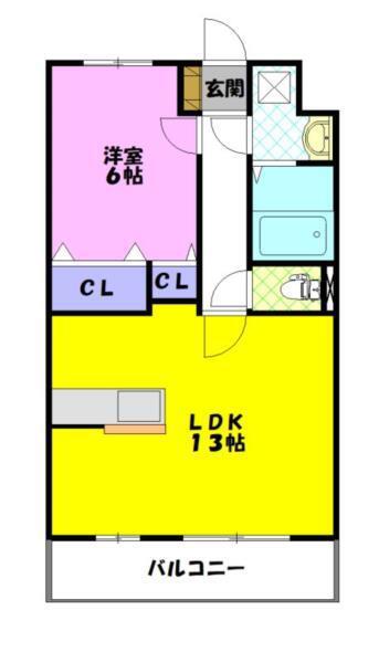 ルーナシティ(1LDK/3階)の間取り写真