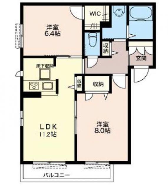 ARCADIA(2LDK/1階)の間取り写真