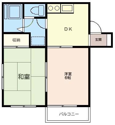 樋川コーポ(2K/2階)の間取り写真