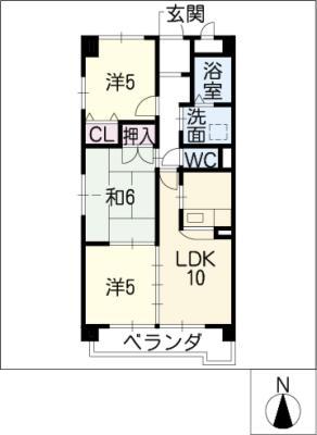 エポック篭山(3LDK/1階)の間取り写真