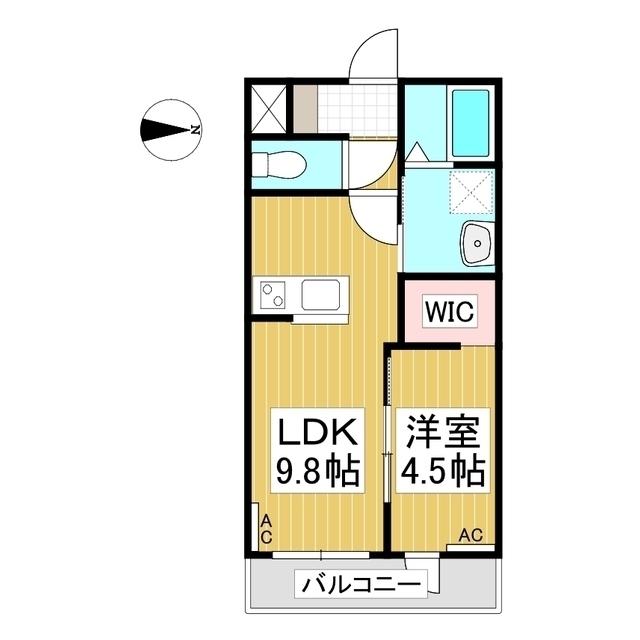 グレーシア瀬原田(1LDK/2階)の間取り写真