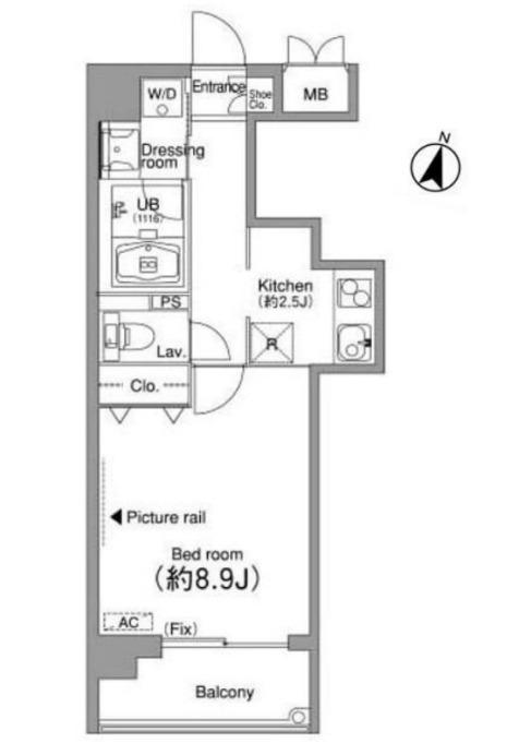 NIKKO APARTMENT HOUSE(1K/4階)の間取り写真