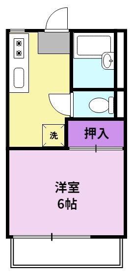 第一高良山コーポ(1K/1階)の間取り写真
