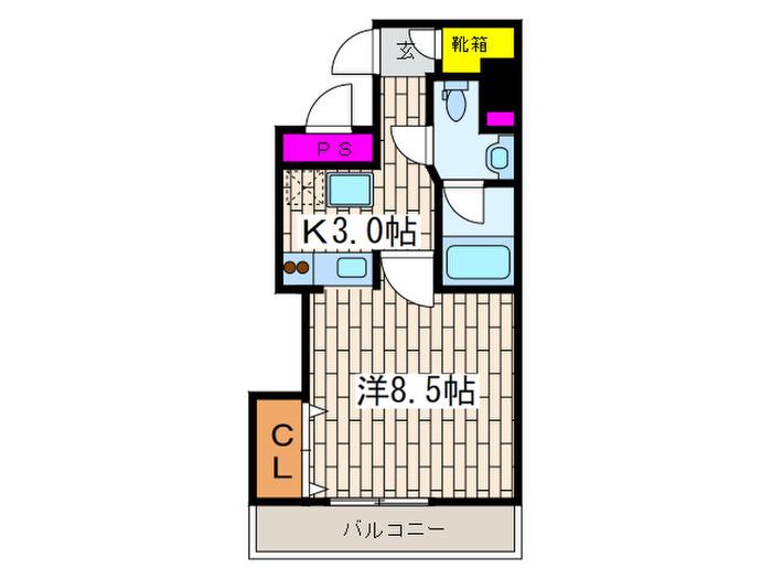 LA・IPSE(1K/7階)の間取り写真