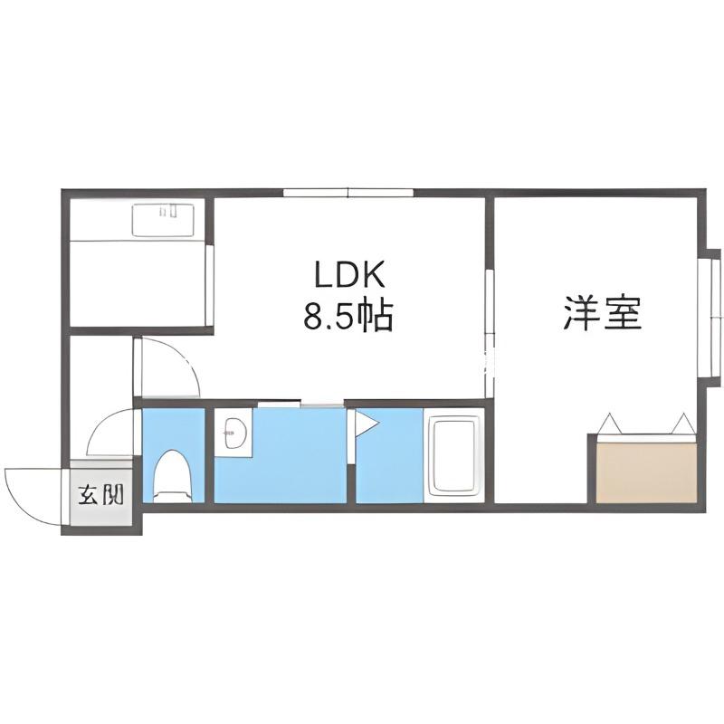 コスモス(1LDK/3階)の間取り写真