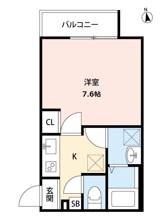 ダブルワイ立川(1K/2階)の間取り写真