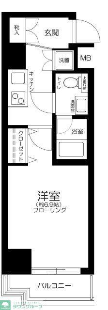 プレール・ドゥーク北新宿(1K/2階)の間取り写真