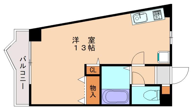 サンライズヒル(1K/3階)の間取り写真