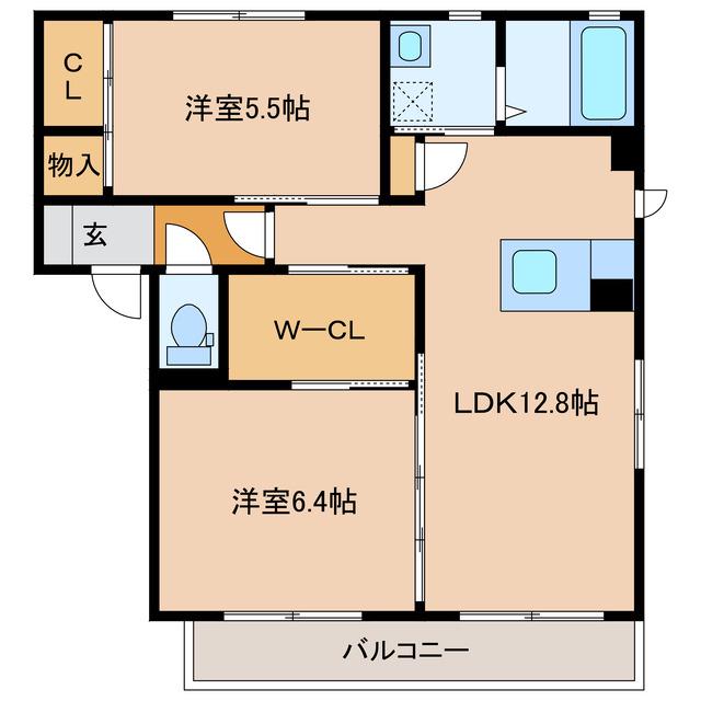 パストラルI(2LDK/1階)の間取り写真