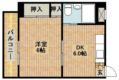 コーポサザンクロスB(1DK/3階)の間取り写真