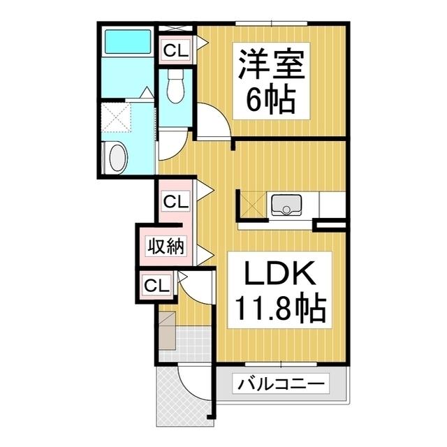 アンシャンテ(1LDK/1階)の間取り写真