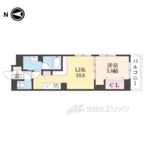 シャーメゾン 伏見桃山(1LDK/4階)の間取り写真