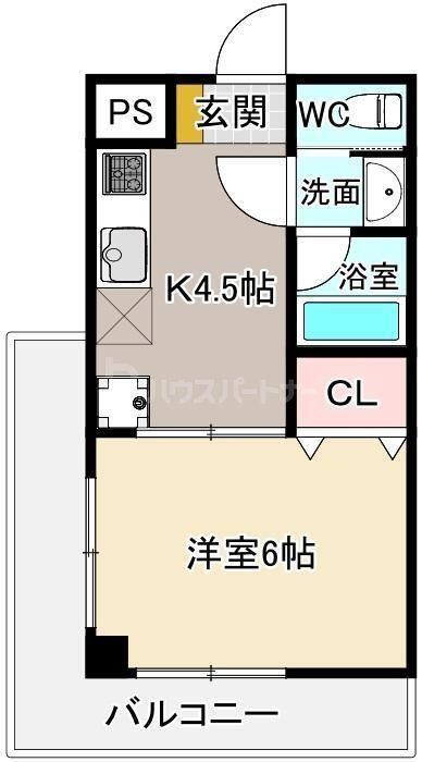 荻野ビル(1K/2階)の間取り写真