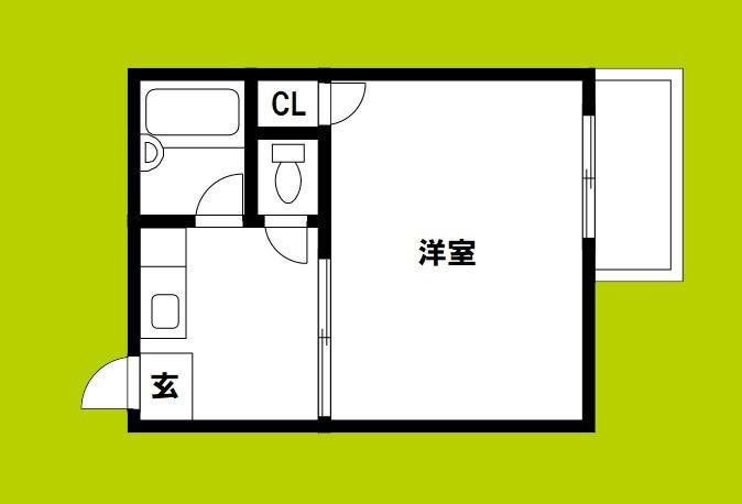 メゾンホワイティ(1K/2階)の間取り写真