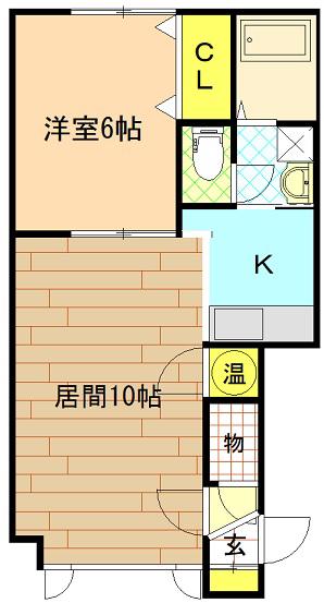 プレズィール豊岡(1LDK/1階)の間取り写真