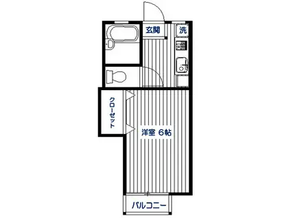 明大前三井コーポ(1K/1階)の間取り写真