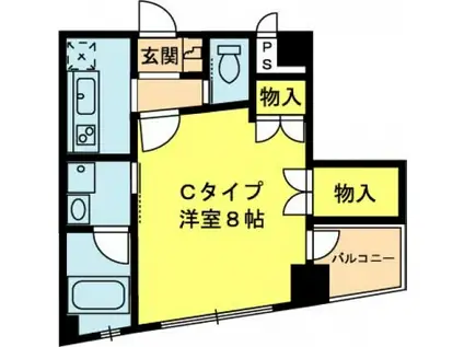 オリゾンタル下鴨(1K/5階)の間取り写真