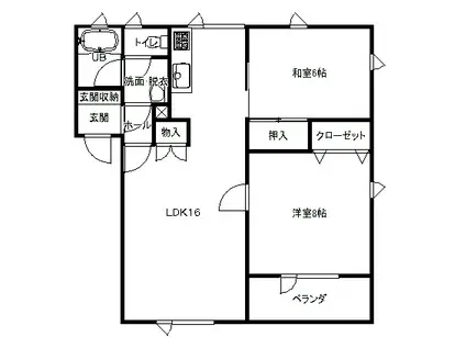 ハイツ01(2LDK/2階)の間取り写真