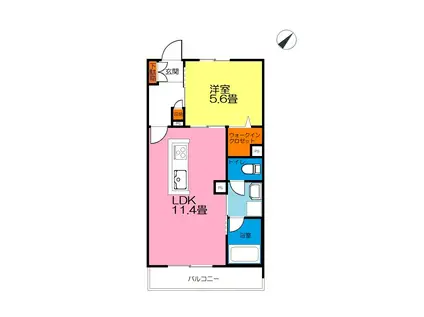 リラフォート(1LDK/3階)の間取り写真