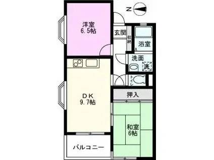 アネックス北越谷プラザ(2DK/2階)の間取り写真