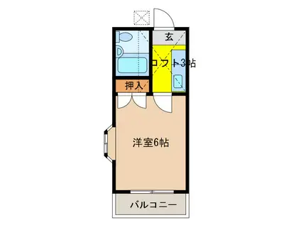 ハイツ石井(1K/2階)の間取り写真