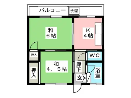 横関コーポ(2K/3階)の間取り写真