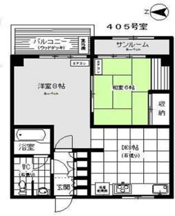 新坂マンション(2DK/4階)の間取り写真