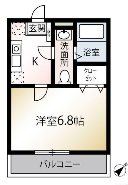 MQUARTO湘南海岸公園I(1K/2階)の間取り写真