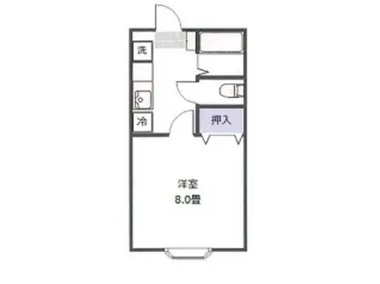 コーポT&T高田(1K/1階)の間取り写真