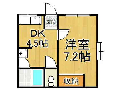 谷輪ハイツ2(1DK/2階)の間取り写真