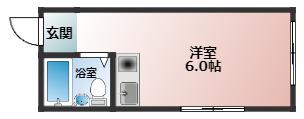 イーストコート(ワンルーム/3階)の間取り写真