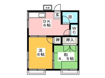 ハイツ三浦(2DK/2階)の間取り写真