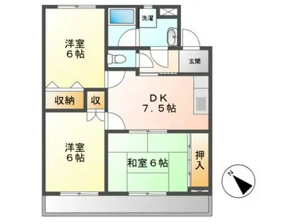 マンションアブニール21(3DK/1階)の間取り写真