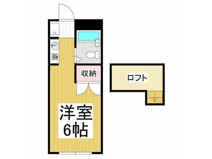 第1ビレッヂ白瀬渕(ワンルーム/2階)の間取り写真