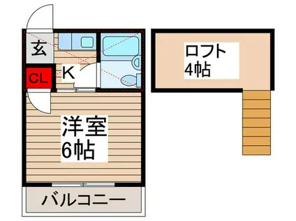 SKハイツ(1K/2階)の間取り写真